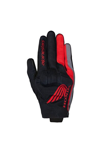 Alpinestars Honda Reef V2 Korumalı Motosiklet Eldiveni Siyah Kırmızı Gri