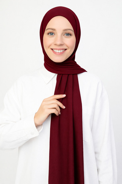 İREM'S ACCESSORİES Women's Burgundy Combed Cotton Shawl