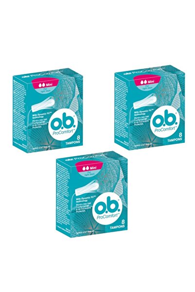 o.b. Tampoane OB Procomfort Mini, 8 Bucati / Cutie, 3 Cutii