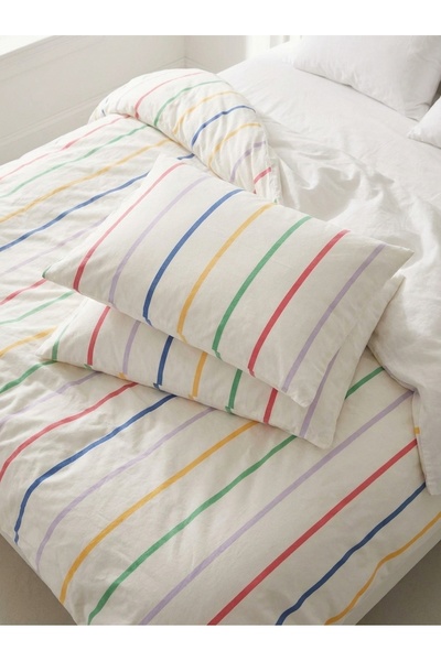 Ricco Lifes Set de lenjerie de pat White Summer Bomb pentru o persoană singur...