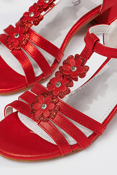 Zaira Sandale fete rosii din piele ecologica Alina2 #22018 - 30