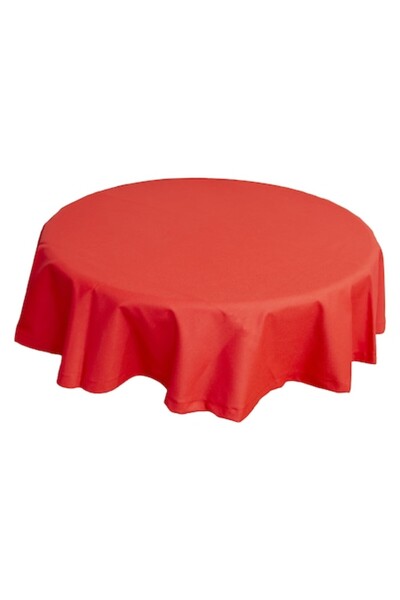 Bosfor Decor Față de masă rotundă, culoare uni, bumbac acoperit cu teflon, ro...