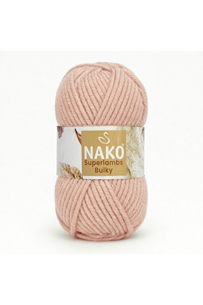NAKO Süperlambs Bulky 14514 Sarılı Pudra Kalın Yünlü El Örgü İpi