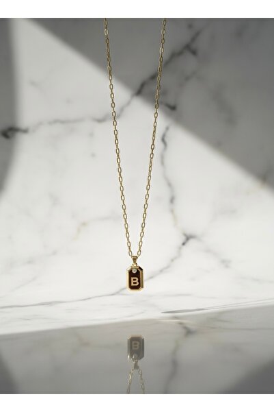 Luvıa accesoreis Zarif Harf Plaka Kolye -B