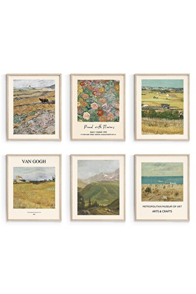 ALAYRA International مجموعة من 6 ملصقات فنية بتصميم ريفي عتيق من ALAYRA، مناس...