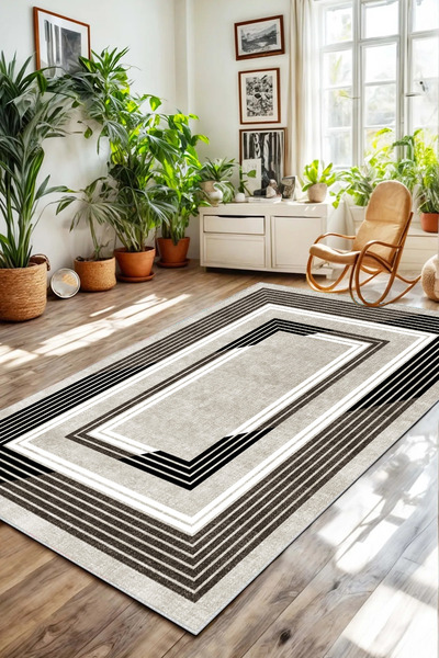 Halise Home Yıkanabilir Kaymaz Taban Dijital Baskılı Halı,Yolluk
