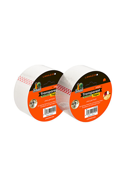 Lawazim Snail Transparent Packing Tape 2pcs - 48mm x 80yd Clear Strong Adhesive