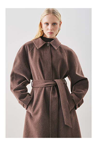 LC Waikiki MG TREND'EN LCW WAIKIKI Premıum Kaşe Uzun Kaban Kahverengi