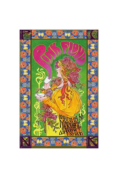 ALAYRA International ملصق ألايرا لفرقة بينك فلويد، إصدار عام 1966، مقاس كبير،...