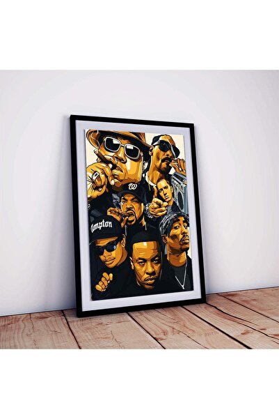 ALAYRA International ملصق مؤطر يضم صوراً لمغني الراب من الساحل الغربي: سنوب د...