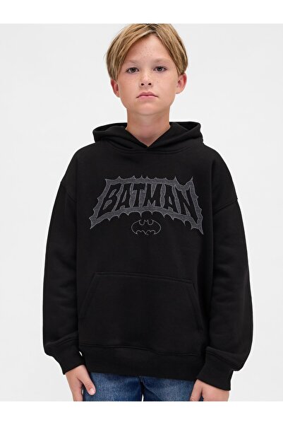 GAP Erkek Çocuk Siyah VintageSoft Batman Sweatshirt