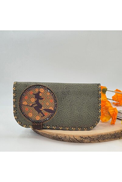 HOODİEMOUSE Large Wallet with Witch Figure Ethnic Bohemian Retro Vintage Styl...