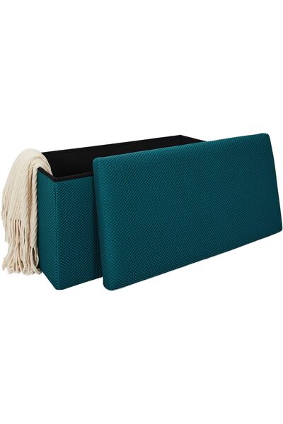 Home Dwell Cushioned Storage Bench with Hidden Compartment | Modern Ottoman S...