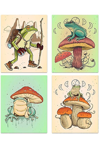 ALAYRA International ملصقات ضفادع مضحكة من ALAYRA، مطبوعات فنية جدارية عتيقة ...