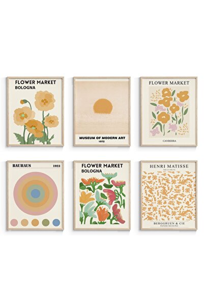 ALAYRA International ملصقات جدارية فنية لسوق الزهور من ألايرا لغرفة المعيشة -...