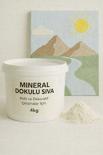 Nalbur Diyarı Mineral Dokulu Sıva 4 Kg Beton Efekti ve Hobi İçin Tuval Kaplam...