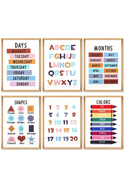 ALAYRA International ALAYRA Education Posters Set, A4 Boho Wall Art Canvas Pr...