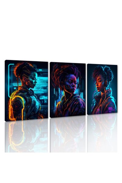 ALAYRA International لوحة جدارية من ثلاث قطع من ALAYRA، مستوحاة من الفن الأمر...