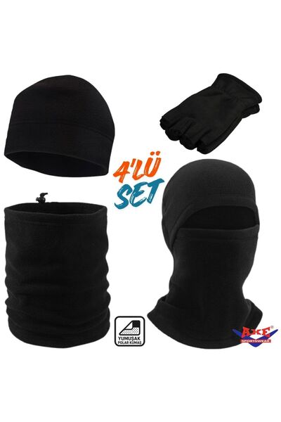 AXE SPORTSWEAR Men's Black Winter Soft Textured Fleece Fingerless Gloves Bean...