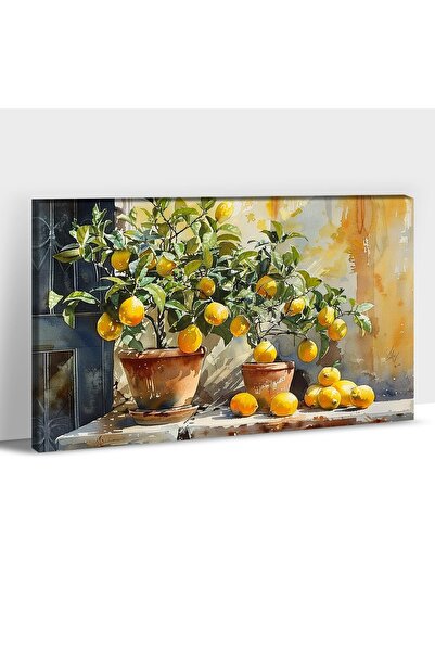 ALAYRA International لوحة جدارية من ALAYRA بتصميم ليمون، مطبوعات قماشية عتيقة...