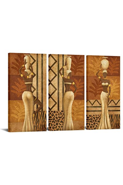 ALAYRA International لوحة فنية من ثلاث قطع من ألايرا، تصور نساءً أفريقيات على...