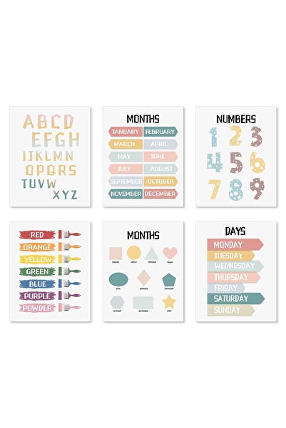 ALAYRA International ALAYRA Alphabet Wall Decor 8 x10 inch Unframed Set of 6 ...