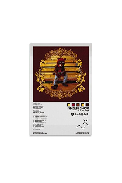 ALAYRA International ملصق غلاف ألبوم "ذا كوليدج دروب آوت" لكانييه ويست، مناسب لتزيين غرفتك.