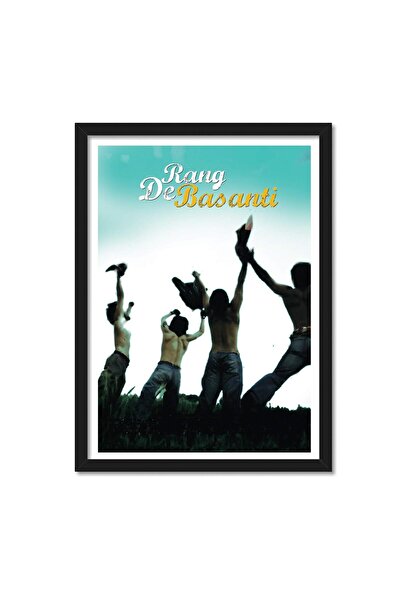 ALAYRA International ألايرا - إطار ملصقات بوليوود، ملصق فيلم رانج دي باسانتي بإطار زجاجي أكريليك، مناسب للغرف والمكاتب