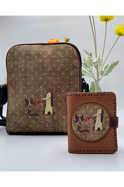 HOODİEMOUSE Large Postman Shoulder Bag with Fox Figure, Ethnic Bohemian Style...