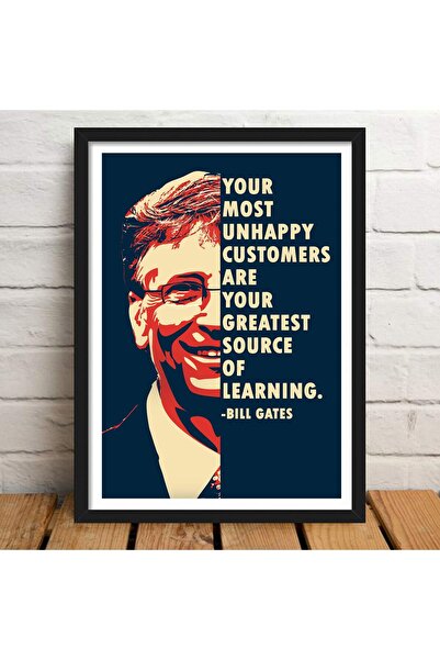 ALAYRA International ألايرا - ملصق فني مُؤطّر يحمل اقتباسًا تحفيزيًا من بيل غ...