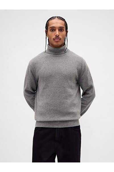 GAP Erkek Gri CashSoft Turtleneck Kazak
