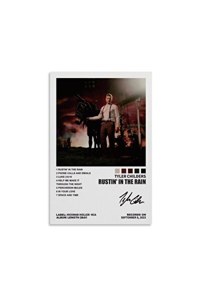 ALAYRA International ملصق ألايرا تايلر تشايلدرز غلاف ألبوم Rustin' in The Rain، ملصقات لغرفة جلوسك، لوحة قماشية جمالية