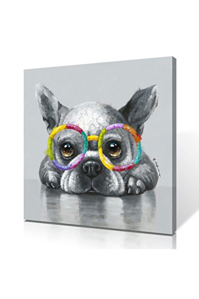 ALAYRA International لوحة جدارية قماشية بصورة كلب ألايرا: كلب بولدوغ فرنسي أب...
