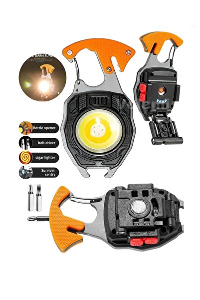 HOBİPİX Çok Fonksiyonlu Çakmaklı Kamp Feneri Şarjlı El Feneri Yüksek Lümen