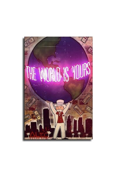 ALAYRA International ALAYRA - The World is Yours Canvas Art Poster and Wall A...