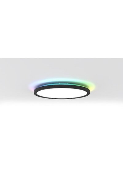 LEDZONE Lampă de tavan LED 18W RGBW neagră cu telecomandă