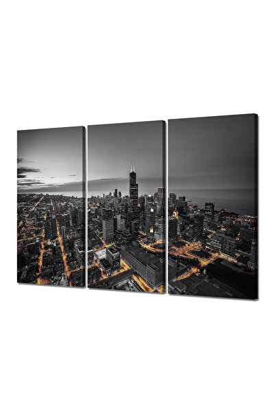 ALAYRA International لوحة جدارية قماشية من ALAYRA تصور أفق مدينة شيكاغو، ديكو...