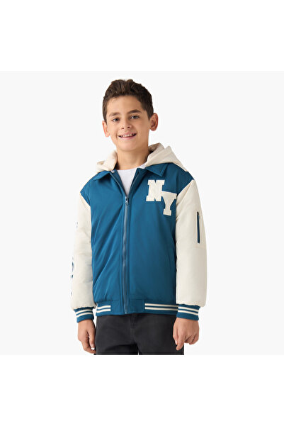 Juniors Zip Through Hooded Heavy Jacket with Long Sleeves