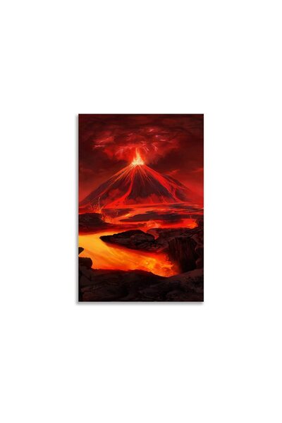 ALAYRA International ملصق قماشي من ALAYRA، ملصق منظر طبيعي، ملصق فني لثوران بركان، ملصق حائط لتزيين الجدران