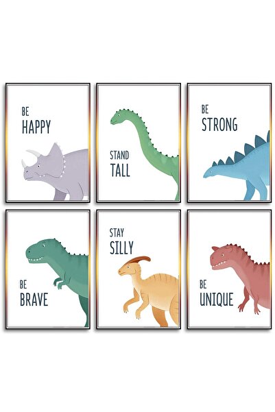 ALAYRA International ملصقات جدارية مطبوعة عليها صور ديناصورات من ALAYRA، 6 قط...