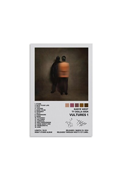 ALAYRA International ملصقات غلاف ألبوم Vultures 1 للفنانين ALAYRA و Kanye Wes...