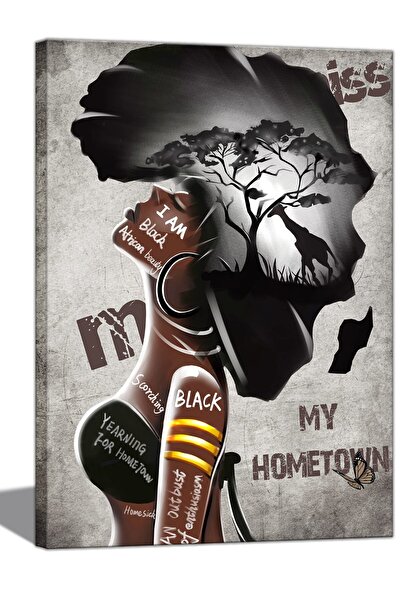 ALAYRA International لوحة جدارية فنية أمريكية أفريقية من ألايرا، مطبوعات قماش...