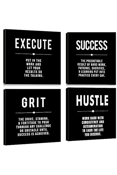 ALAYRA International لوحة جدارية قماشية تحمل عبارات تحفيزية عن العزيمة والنجا...