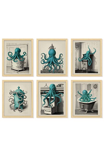 ALAYRA International ديكورات أخطبوط عتيقة من ALAYRA - ديكور حمام على شكل أخطب...