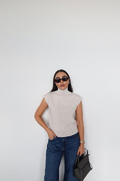 Özge Özgenç Turtleneck Sleeveless Knitwear Blouse