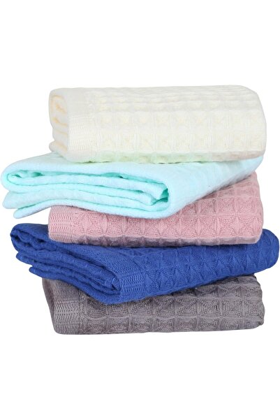 Home Dwell مجموعة من 5 قطع من مناشف غسيل بنمط الوافل متنوعة