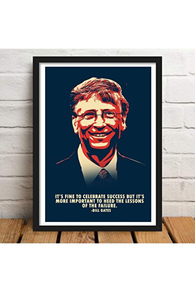 ALAYRA International ألايرا - ملصق فني مُؤطّر يحمل اقتباسًا تحفيزيًا من بيل غ...