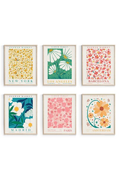 ALAYRA International ملصقات سوق الزهور من ألايرا لتزيين الغرف بأسلوب جمالي، د...