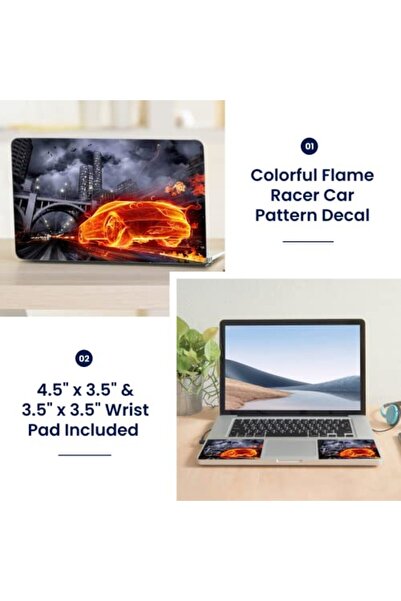 ALAYRA International ALAYRA Laptop 15 15.6 Skin Cover Colorful Flame Racer Ca...