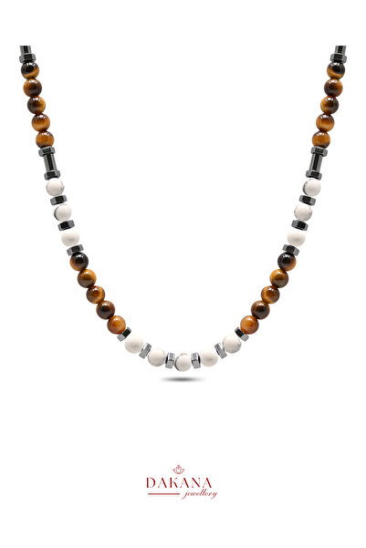 DAKANA JEWELLERY Certified Howlite Stone Scorpio Zodiac Sign Men's Natural St...